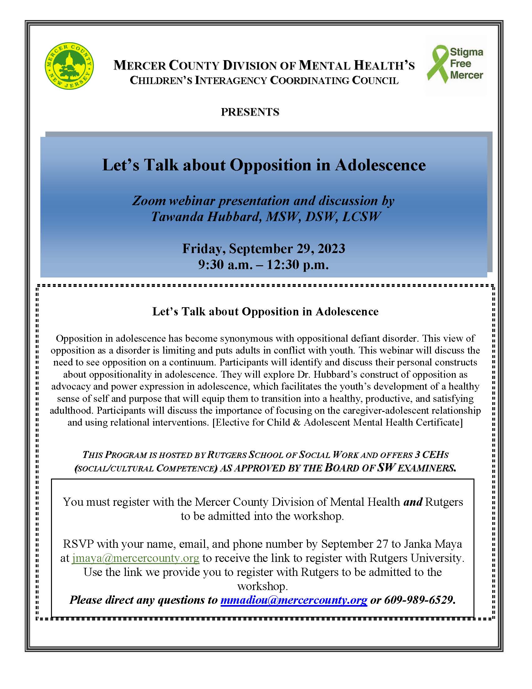 Let's Talk about Opposition in Adolescence webinar on 9-29-23