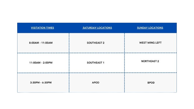 Inmate Visitation Schedule