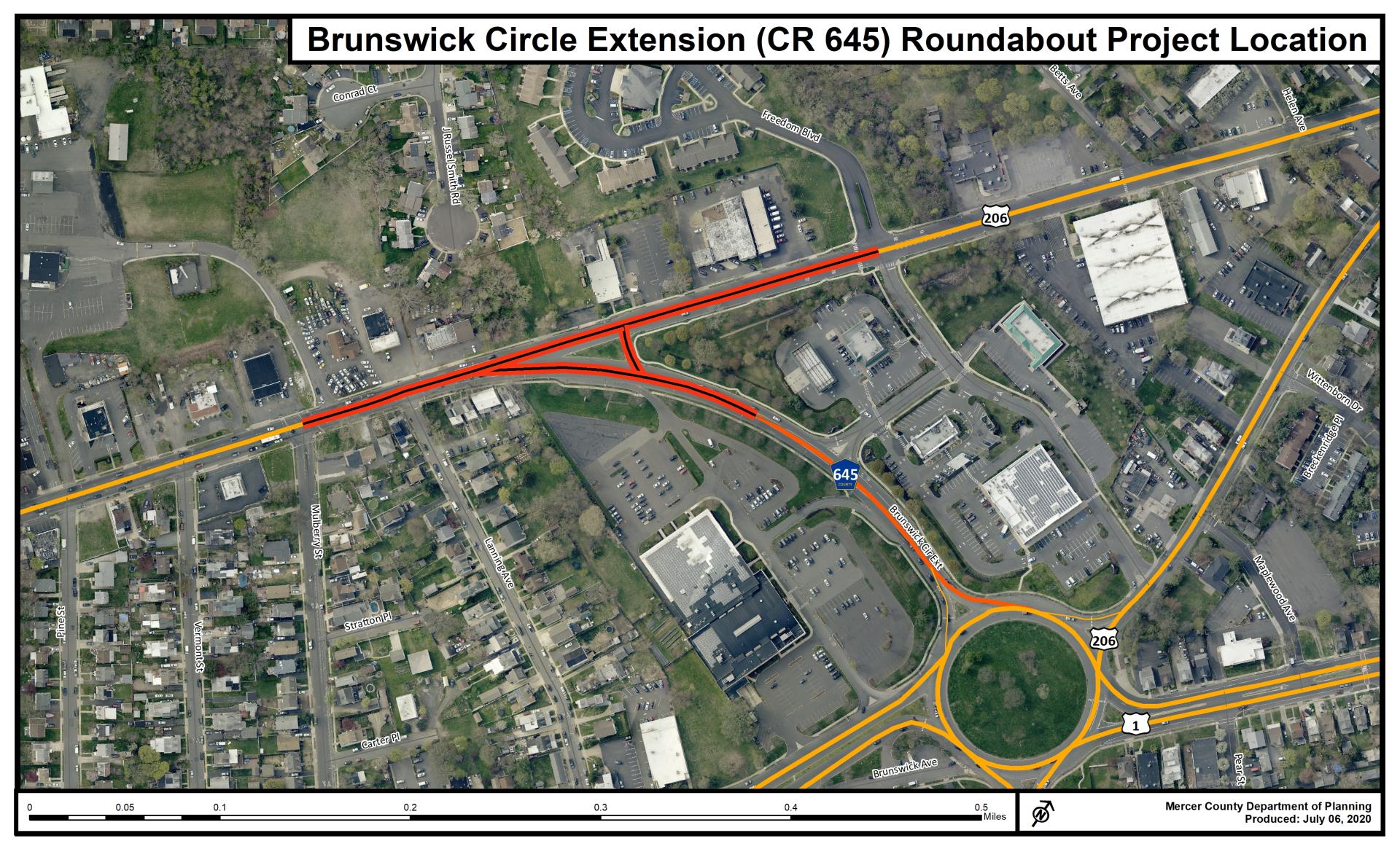 Brunswick Circle Extension Location Map